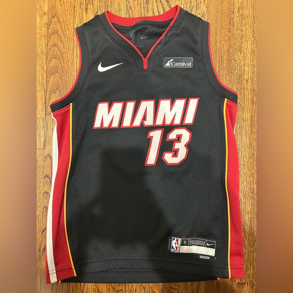 Miami Heat Nike Black and Red Dri-FIT Jersey#13 Adebayo Authentic **